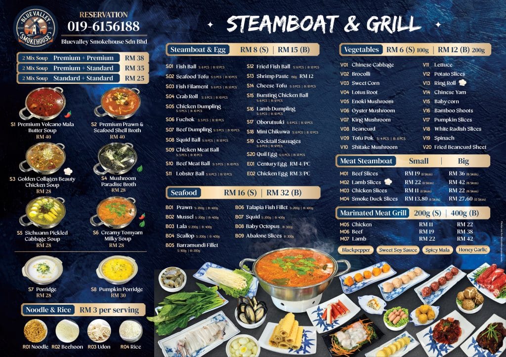 Bluevalley Smokehouse Menu 1